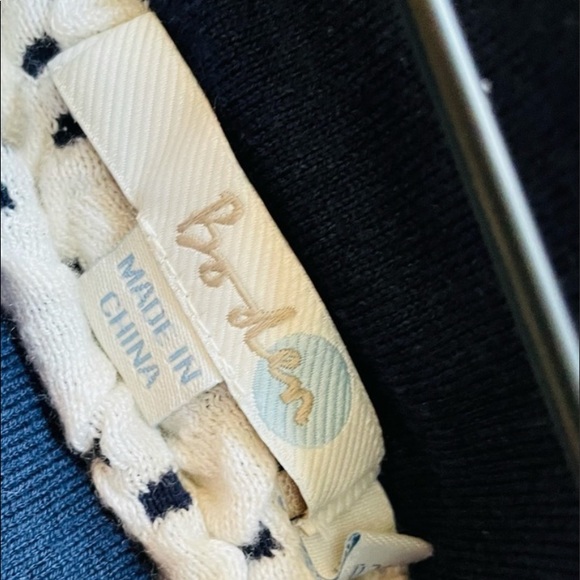 Boden a line navy and white polkadot textured skirt. Free shipping - Picture 6 of 8